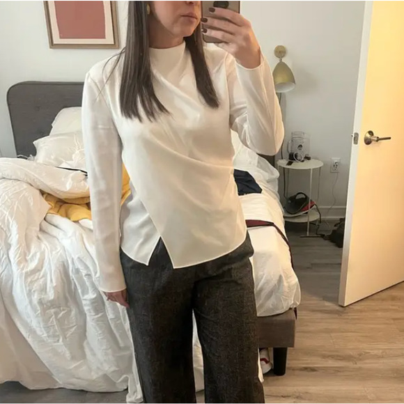 A.L.C White Career Top SIZE 6 Work Blouse Designer Professional Shell $375 - Picture 7 of 11